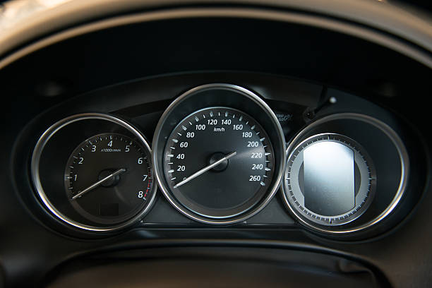 istock Car dashboard show all led signs 507565850
