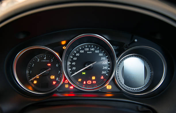 istock Car dashboard show all led signs 507566026