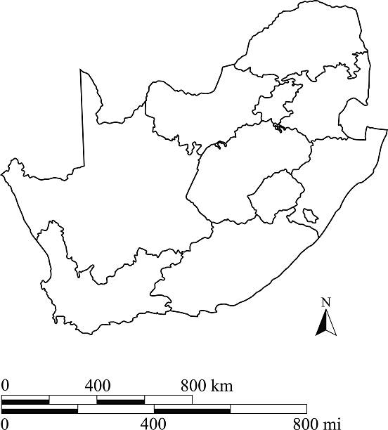 южной африки, карта с силуэт вектор весы - south africa map africa durban stock illustrations