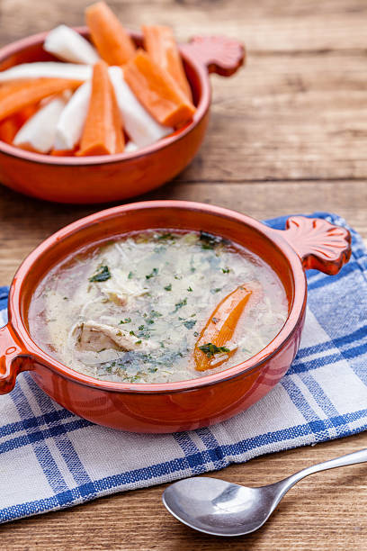 istock Fresh and healthy chicken soup with vegetables 507568778