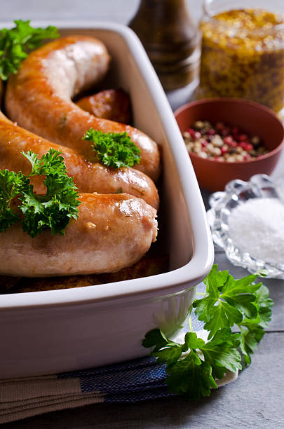 istock Grilled sausages with potatoes 507570630