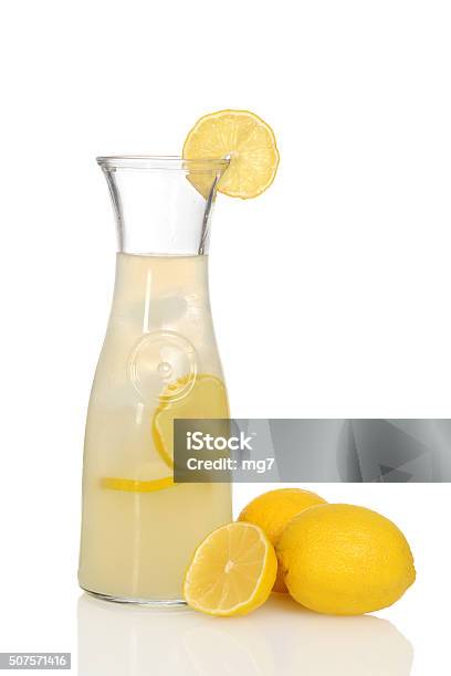 Closeup Lemonade In Pitcher With Lemons Stock Photo - Download Image Now - Breakfast, Close-up, Cold Temperature