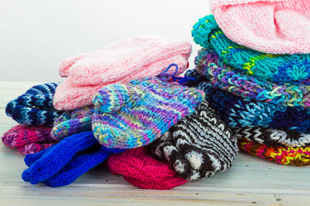 istock Handmade Knitted Mittens, Hats and Slippers 507572902