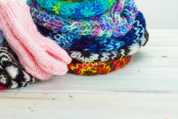 istock Handmade Knitted Mittens, Hats and Slippers 507573054