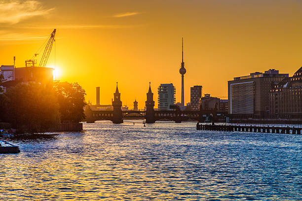 istock Berlin skyline with Spree river at sunset, Germany 507574738