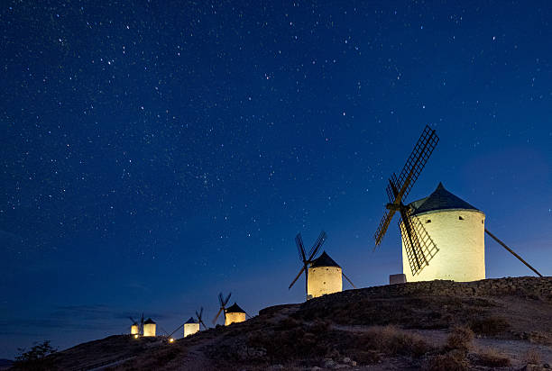 istock Windmills at the night in Consuegra town in Spain 507575776