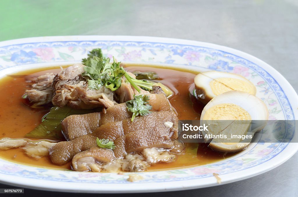 Pork leg with egg Asia Stock Photo