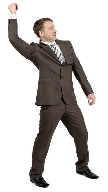 istock Businessman holding invisible spear 507578168