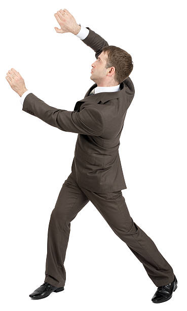 istock Businessman holding invisible thing 507578432