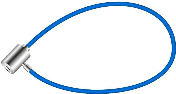 Vector illustration of Blue bicycle lock