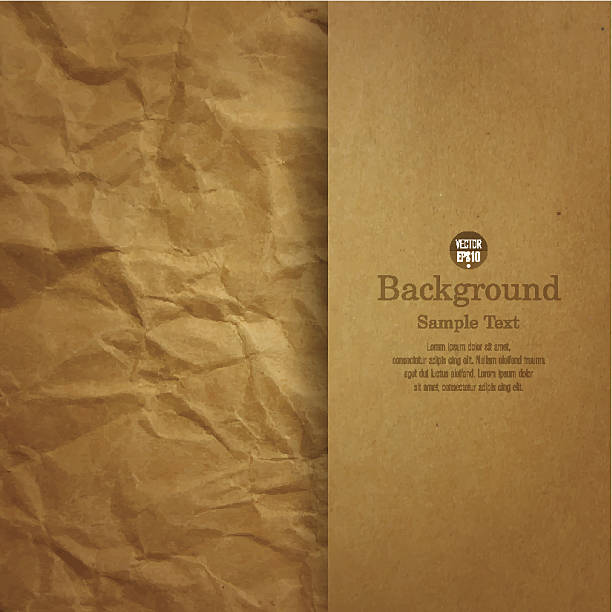 Textured recycled brown paper background. vector art illustration