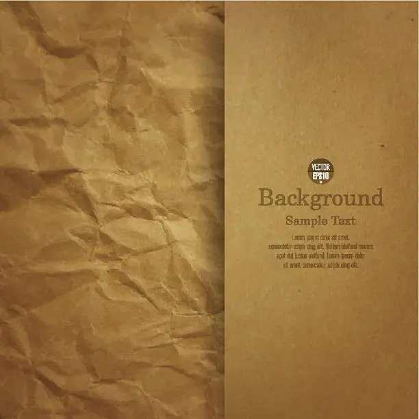Vector illustration of Textured recycled brown paper background.
