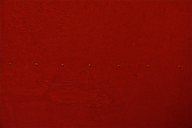 remaches de hierro rojo patrón de fondo de metal de acero y aluminio para pared de cemento - seam horizontal full frame outdoors fotografías e imágenes de stock