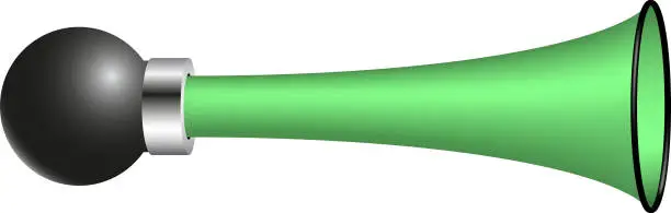 Vector illustration of Vintage air horn in green design