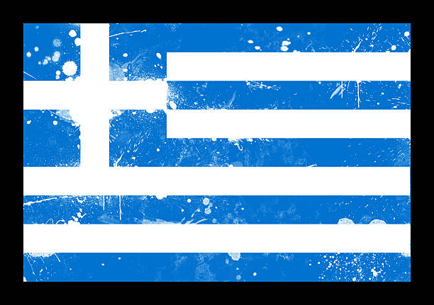 istock Grunge Splatter Painted Flag of Greece 507581083