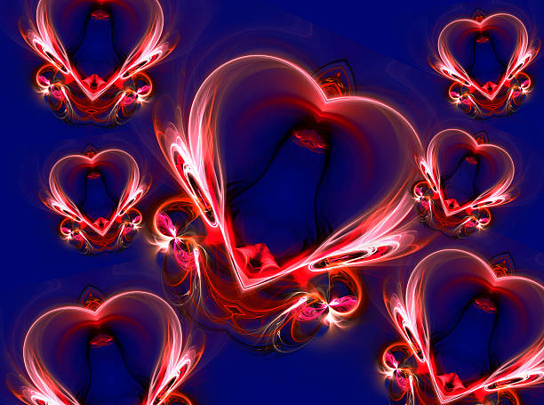 istock are some abstract hearts on a blue background 507581284