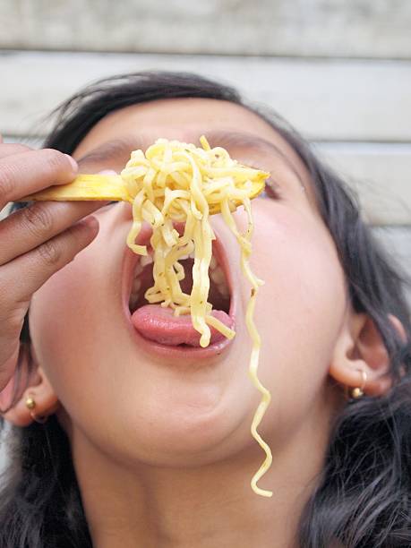 istock Noodles mania in kids. 507581843