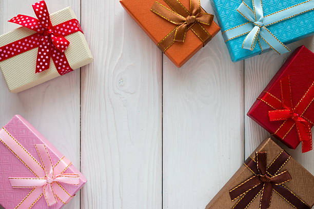 istock gift boxes of different colors on a white background 507582842