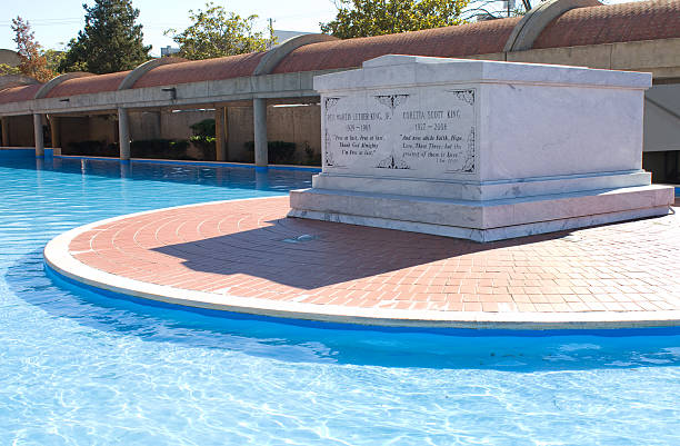 Atlanta, Georgia, USA - January 15, 2014: Gravesites of Reverend Martin Luther King, Jr. and Coretta Scott King at the Martin Luther King, Jr. National Historic Site in Atlanta, Georgia.