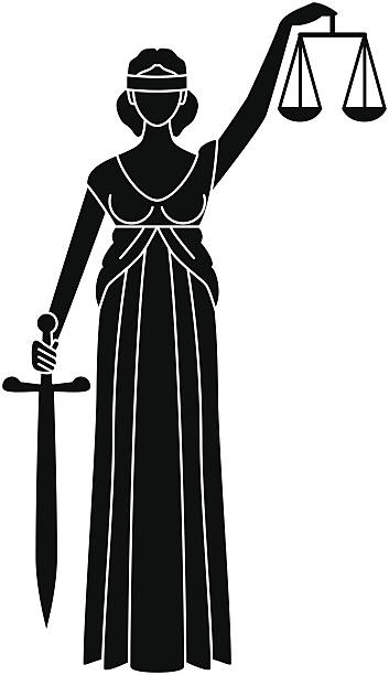 symbol der gerechtigkeit.  göttin der gerechtigkeit - justitia stock-grafiken, -clipart, -cartoons und -symbole