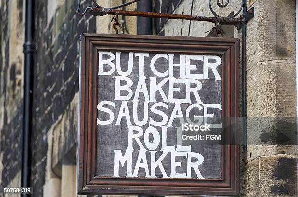 Shop Sign Stock Photo - Download Image Now - Baker - Occupation, Bakery, Butcher