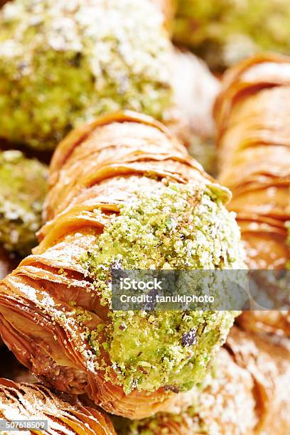 Sfogliatelle Pastries Stock Photo - Download Image Now - Pistachio, Sfogliatelle, Baked