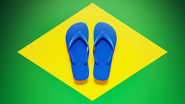 Brazil Flag Flip Flops High Resolution Brazil Flag flip flop sandal beach isolated stock pictures, royalty-free photos & images