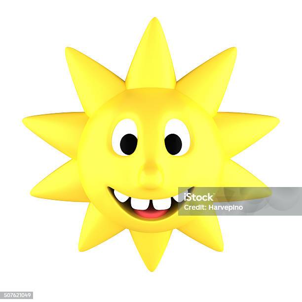 Yellow Sun Smiling Stock Photo - Download Image Now - Anthropomorphic Face, Cheerful, Computer Graphic