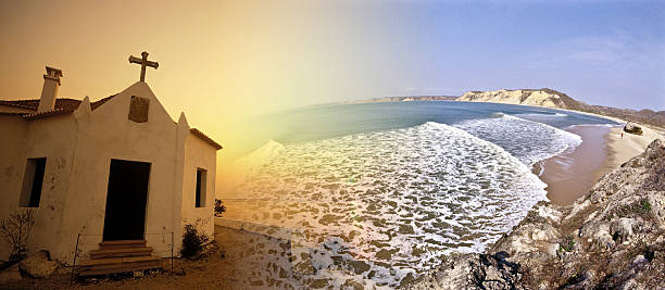 Angola, the National Slavery Museum and ocean waves at Cabo Ledo.