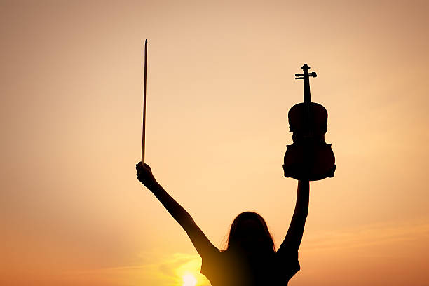istock Girl Holding Viola Silhouette 507623077