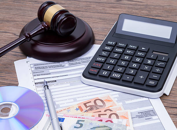 istock Tax form with gavel 507623977