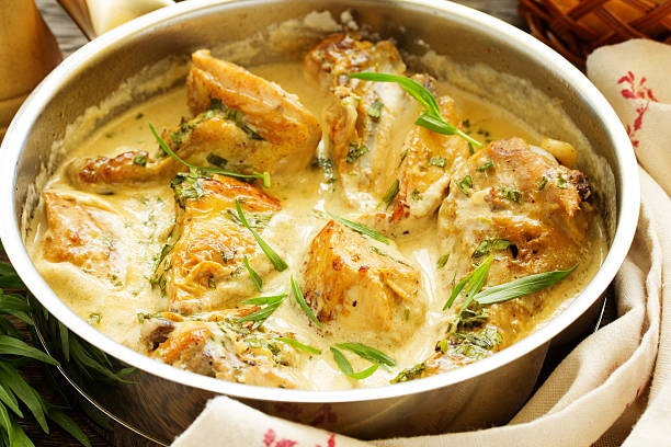 istock Delicious sauteed chicken with tarragon. 507626832