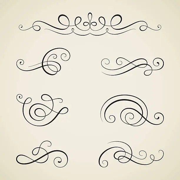 Vector illustration of Vintage swirls