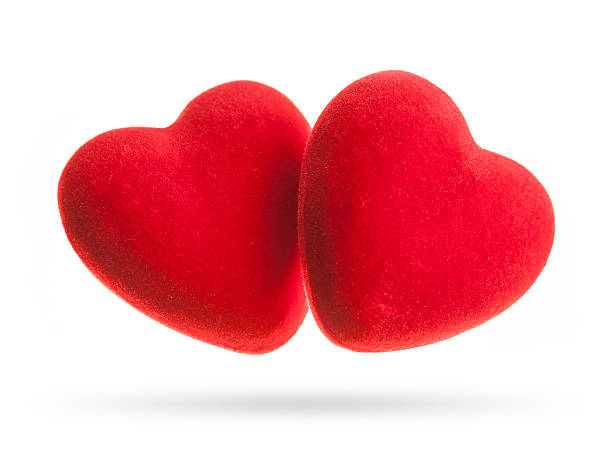 istock Red velvet hearts isolated on white background. 507628850