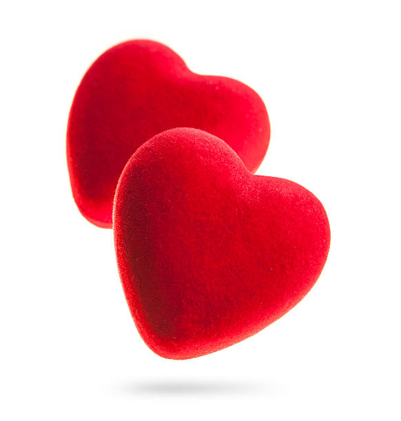 istock Red velvet hearts isolated on white background. 507628884