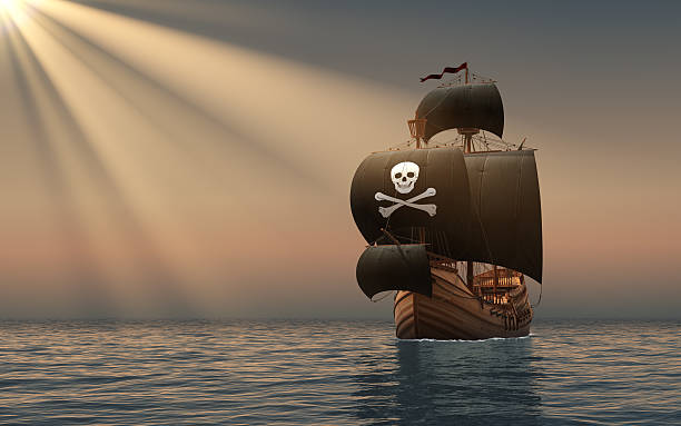 istock Pirate Ship In The Rays Of Sun 507631186