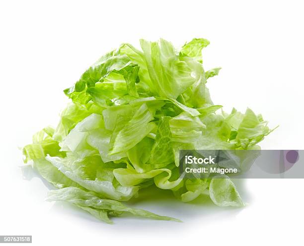 Heap Of Chopped Iceberg Lettuce Stock Photo - Download Image Now - Lettuce, Chopping Food, Chopped Food
