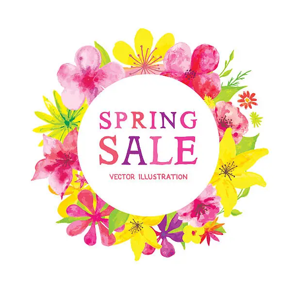 Vector illustration of Blooming Spring Sale