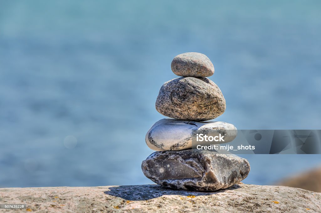 Stone pyramid Stone pyramid of erratic blocks Life Balance Stock Photo