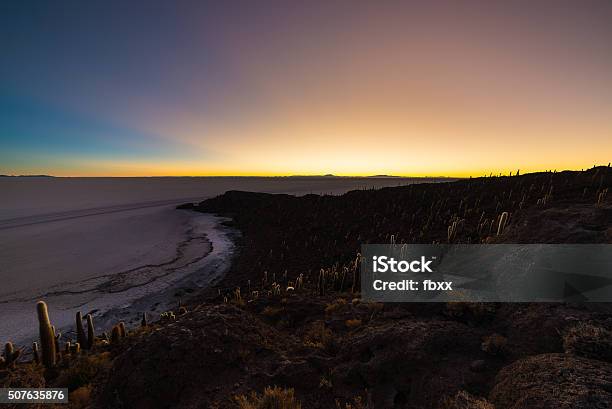 Uyuni Salt Flat On The Bolivian Andes At Dawn Stock Photo - Download Image Now - Above, Altiplano, Andes