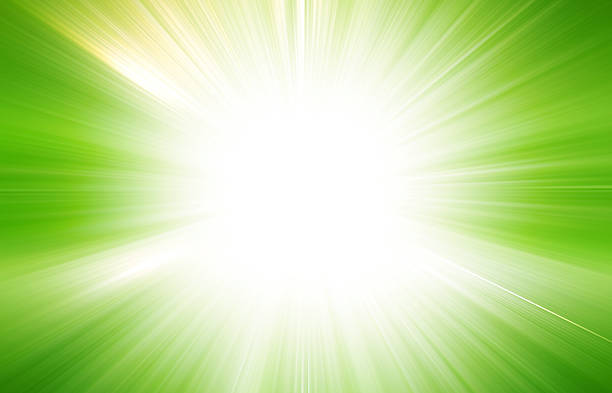 istock Sun on green sky with lenses flare 507637690