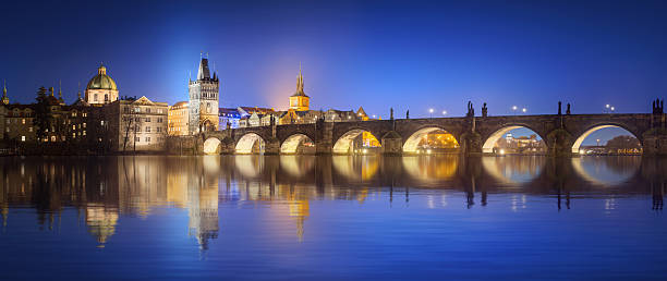 istock View on Charles Bridge in Prague at night 507638166