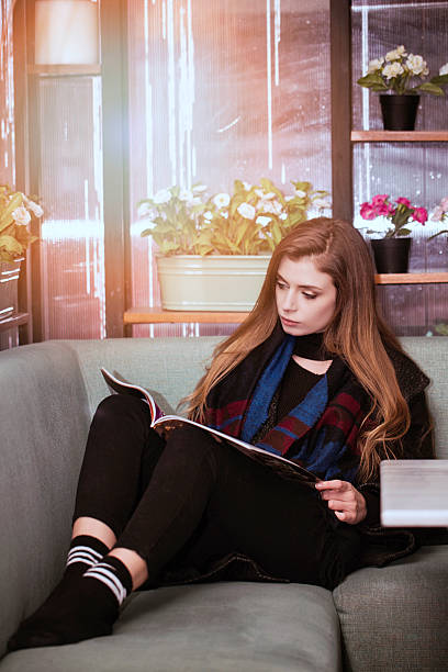 istock Beautifull woman reading 507638972