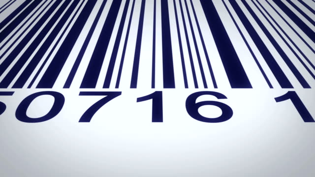 barcode over a white background, scanning by red barcode reader.