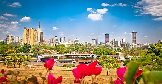 Panoramic view on Nairobi , Kenia.  Africa.