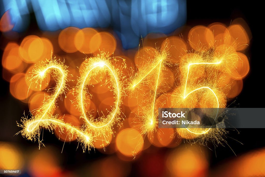 Sparkling New Year 2015 2015 made of sparks with blurred light background 2015 Stock Photo