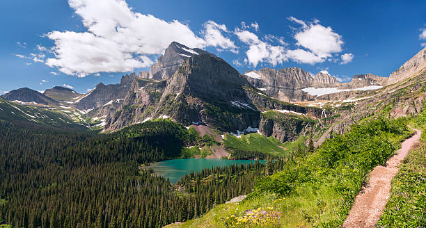 빙하 국립 공원-그리넬 레이브 트레일 - montana us glacier national park glacier scenics 뉴스 사진 이미지