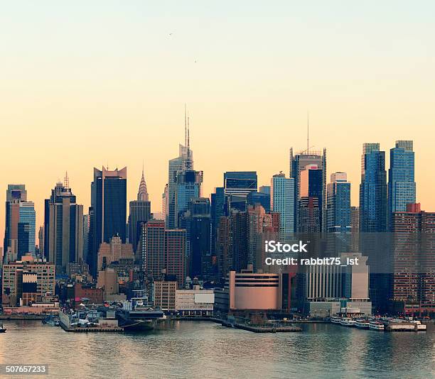 New York City Sunset Stock Photo - Download Image Now - Architecture, Blue, Cityscape