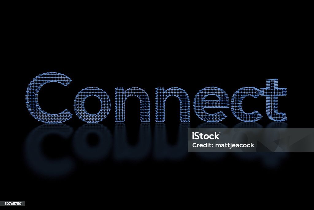 Connect made from blue grid Arrangement Stock Photo