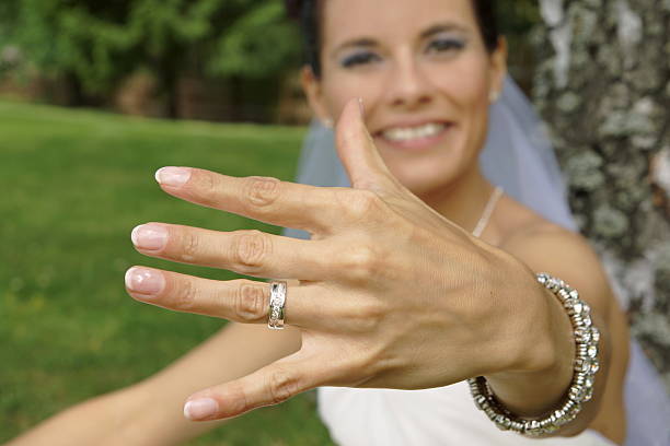 istock Bride shows you a ring close up 507657577